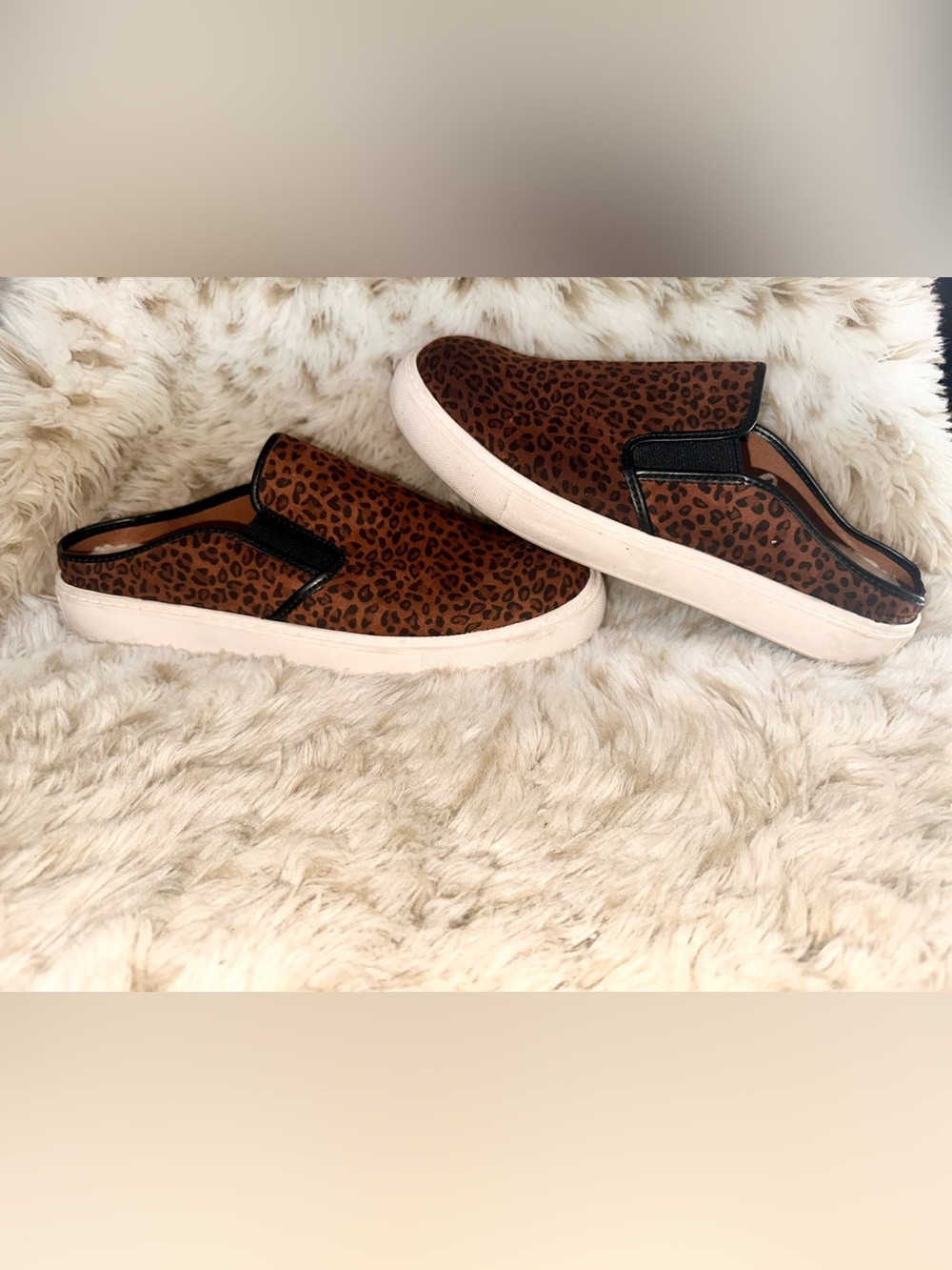 Time and Tru Brown Leopard Print Slip-On Mule Sneakers